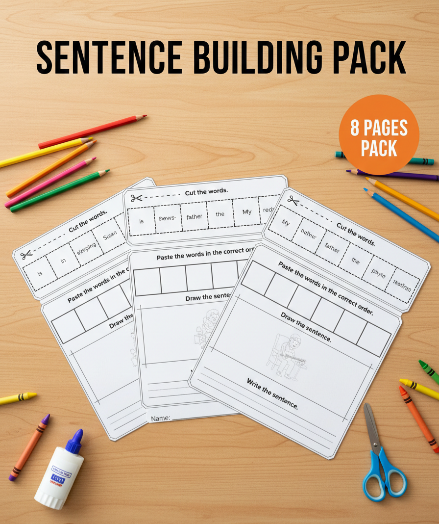 Cut and Paste Sentence Building Pack